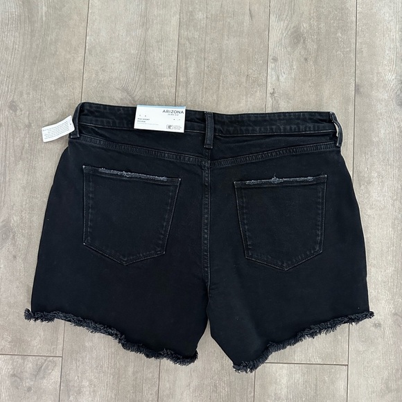 New Arizona Mid Rise Distressed Black Denim Vintage Broken style Jeans sz 13 jr - Picture 7 of 15